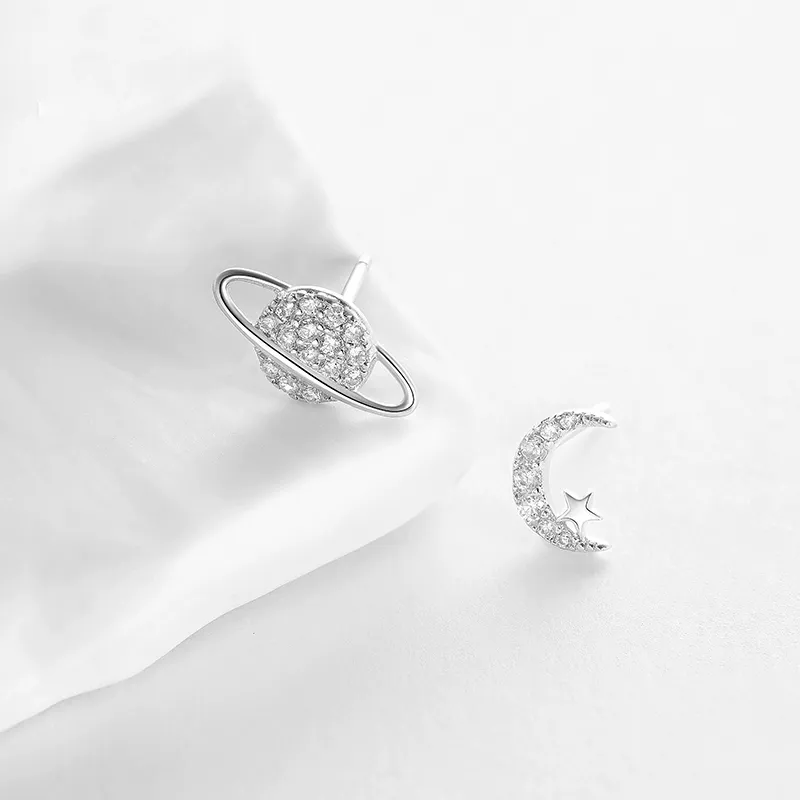 ETAHLOVE S925 Silver Stud Earrings Women's Bestie Girlfriend Couple Date Gift Birthday Box-4