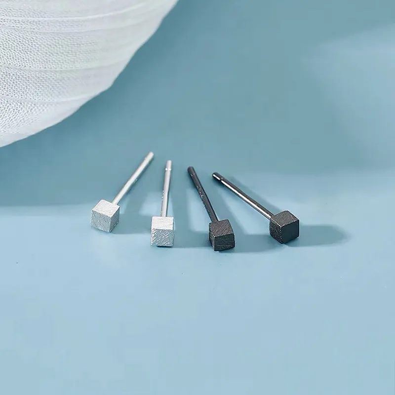 ETAHLOVE Sterling Silver Stud Earrings Unisex-5