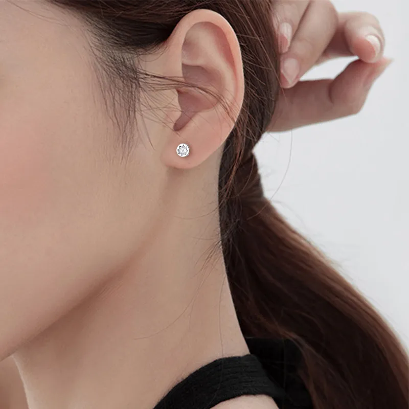 ETAHLOVE Sterling Silver Stud Earrings Unisex Girlfriend And Boyfriend Birthday Surprise-8