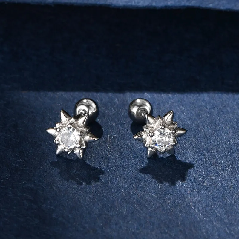 ETAHLOVE S925 Silver Stud Earrings Unisex-8