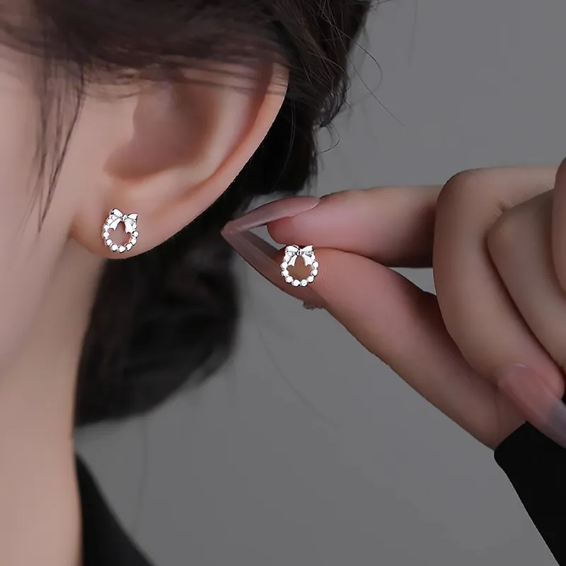 ETAHLOVE Sterling Silver Stud Earrings Women's-2