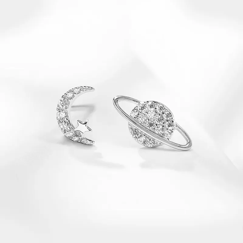 ETAHLOVE S925 Silver Stud Earrings Women's Bestie Girlfriend Couple Date Gift Birthday Box-3