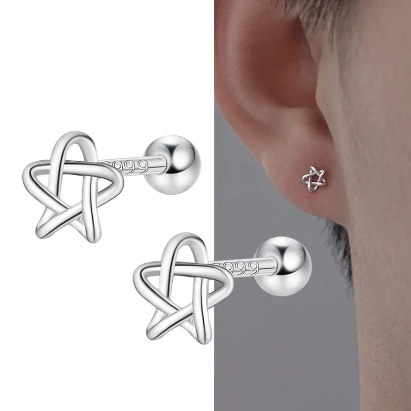 ETAHLOVE Sterling Silver Stud Earrings Unisex Date Confession Gift For Girlfriend's Birthday Surprise-3