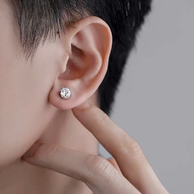 ETAHLOVE S925 Silver Stud Earrings Unisex Bestie Boyfriend/Girlfriend Gift Birthday Box-1