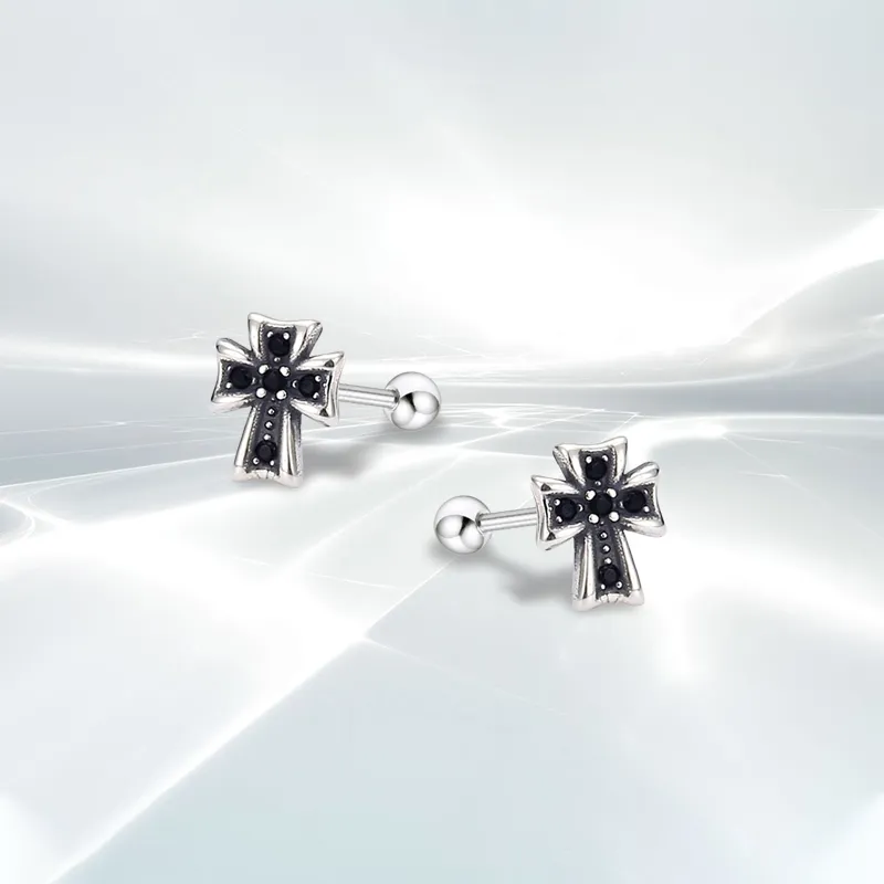 ETAHLOVE S925 Silver Stud Earrings Unisex Bestie Boyfriend And Girlfriend Birthday Surprise Anniversary Commemoration-3