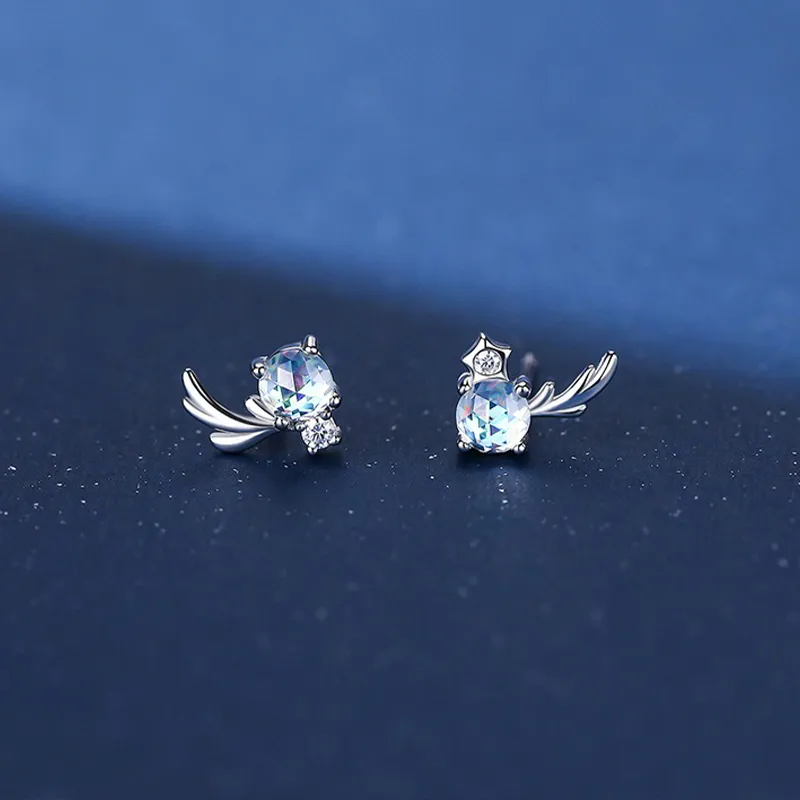 ETAHLOVE S925 Silver Stud Earrings Women's Love Confession Gift Included-3