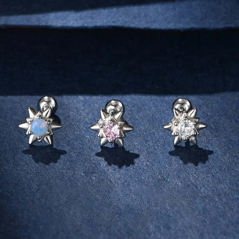 ETAHLOVE S925 Silver Stud Earrings Unisex-19