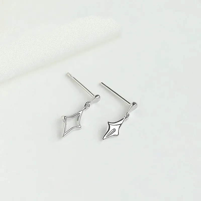 ETAHLOVE Sterling Silver 999 Stud Earrings Unisex-4