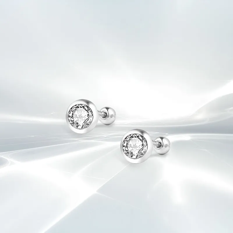 ETAHLOVE Sterling Silver Stud Earrings Unisex Boyfriend And Girlfriend Birthday Surprise-3