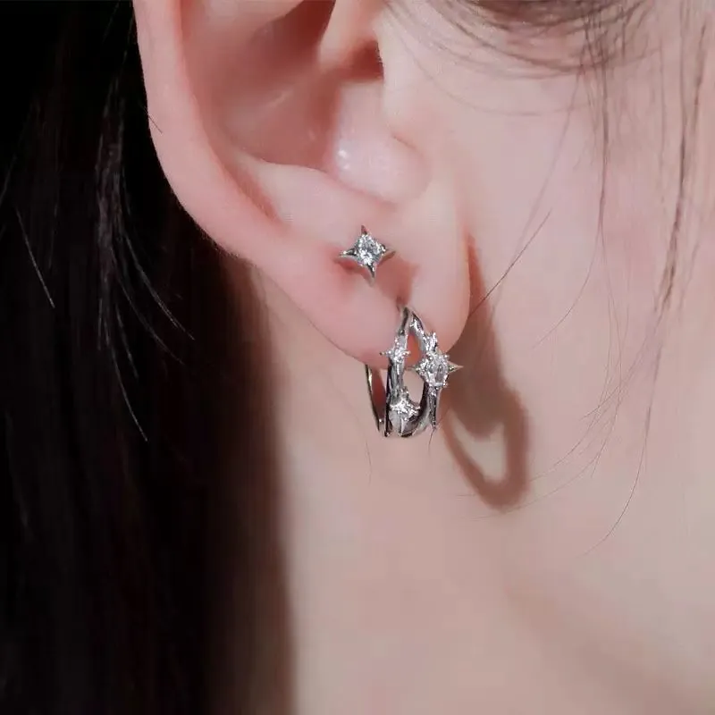 ETAHLOVE S925 Silver Earrings Unisex-1
