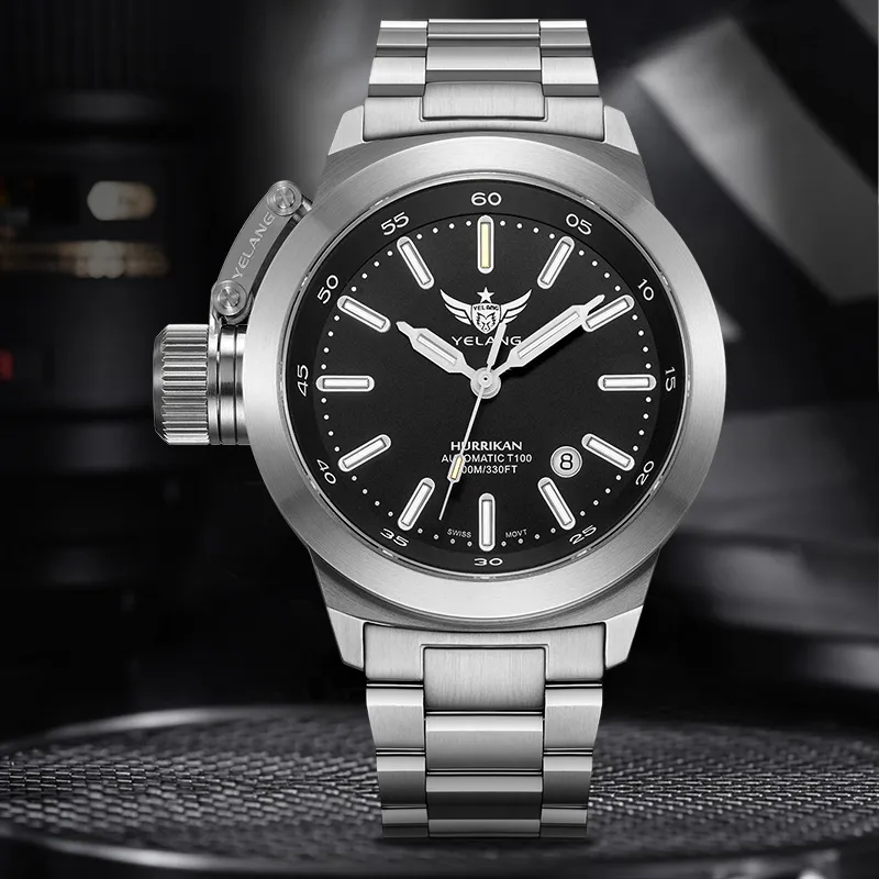 YELANG Automatic Mechanical Movement Stainless Steel Strap Watch Men's Watches Black Dial-33