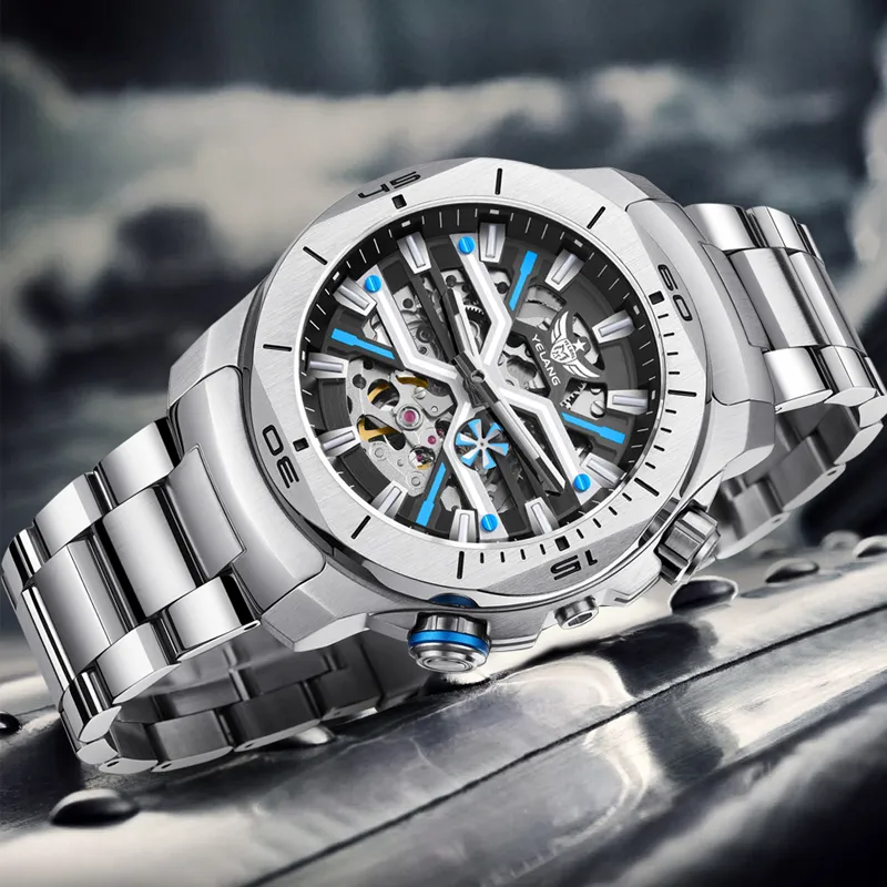 YELANG X Collection Automatic Mechanical Movement Watch Men's Watches Cut Out Dial-2