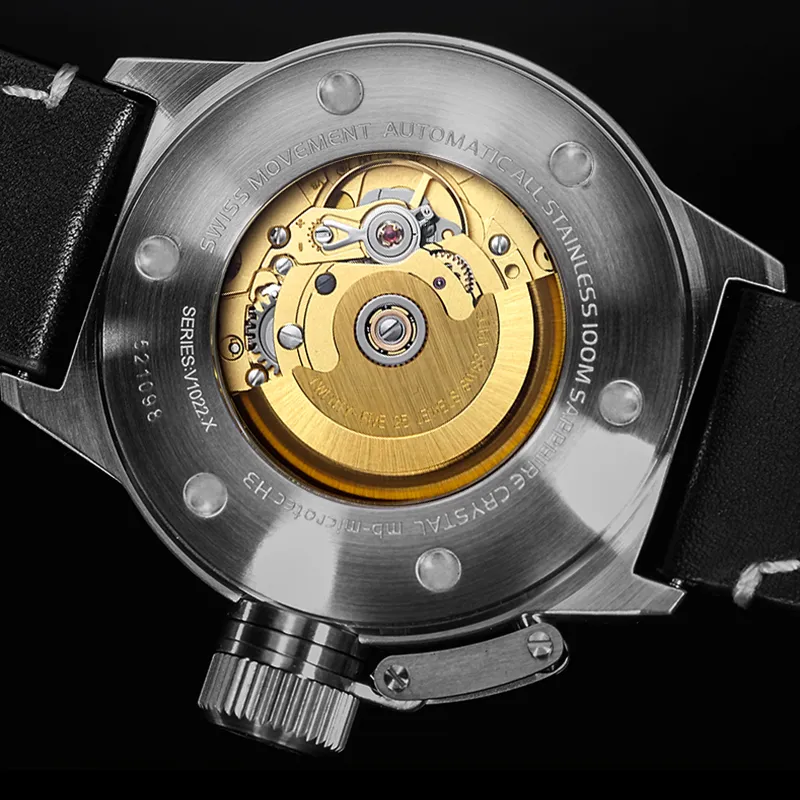 YELANG Automatic Mechanical Movement Stainless Steel Strap Watch Men's Watches Black Dial-9