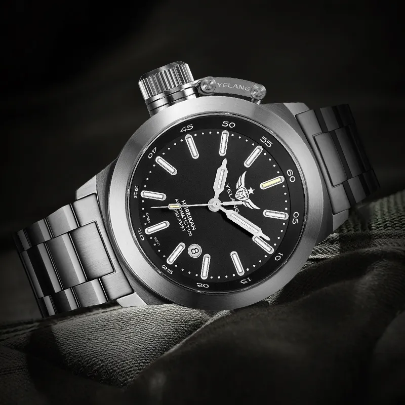 YELANG Automatic Mechanical Movement Stainless Steel Strap Watch Men's Watches Black Dial-31