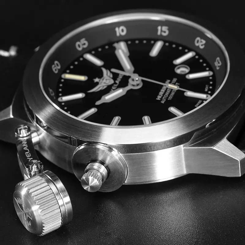 YELANG Automatic Mechanical Movement Stainless Steel Strap Watch Men's Watches Black Dial-5