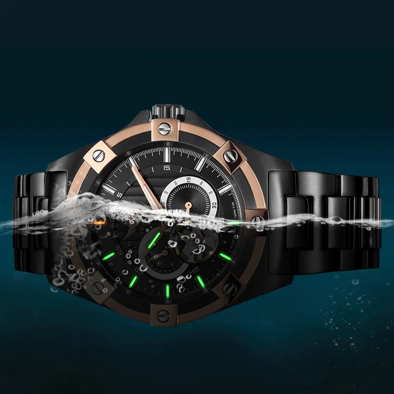 YELANG CHAO Trend Collection Automatic Mechanical Movement Stainless Steel Strap Watch Men's Watches Blue Dial-15