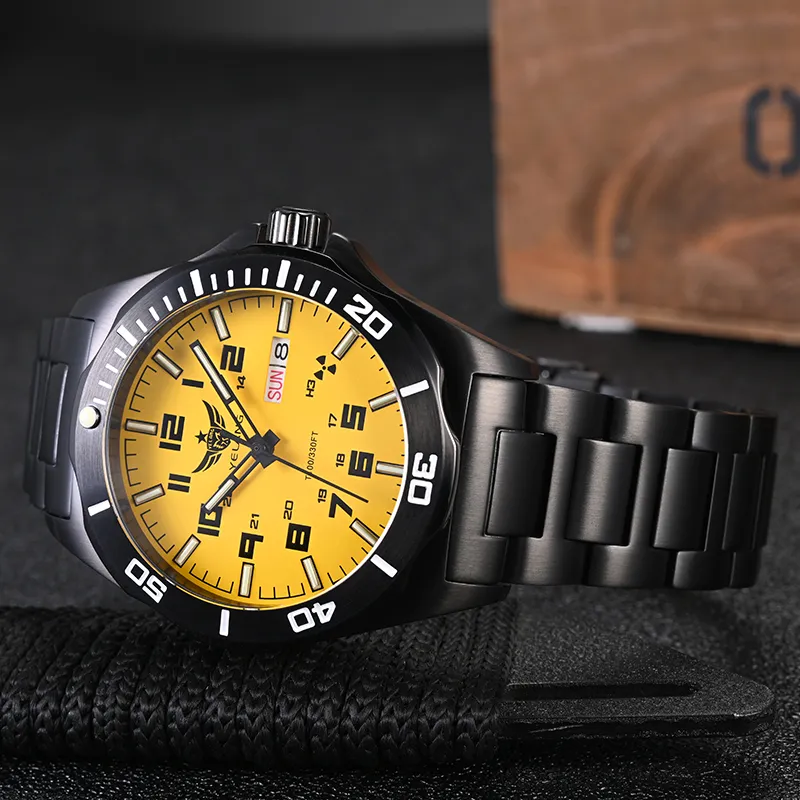 YELANG Automatic Mechanical Movement Watch Men's Watches Yellow Watch Dial-3