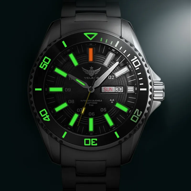 YELANG Automatic Mechanical Movement Stainless Steel Strap Watch Men's Watches Green Dial-11