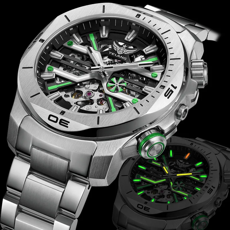 YELANG X Collection Automatic Mechanical Movement Watch Men's Watches Cut Out Dial-13