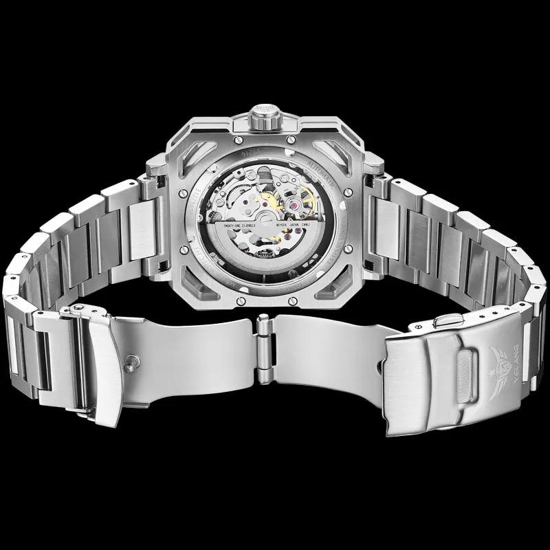 YELANG Automatic Mechanical Movement Stainless Steel Strap Watch Men's Watches Cut-Out Dial-10
