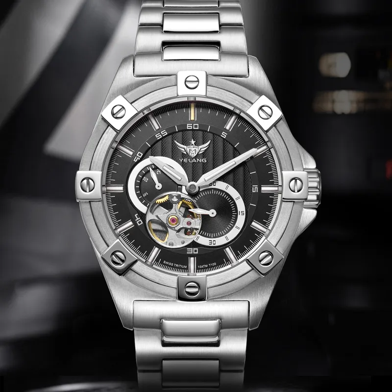 YELANG Automatic Mechanical Movement Watch Men's Watches Black Dial-9