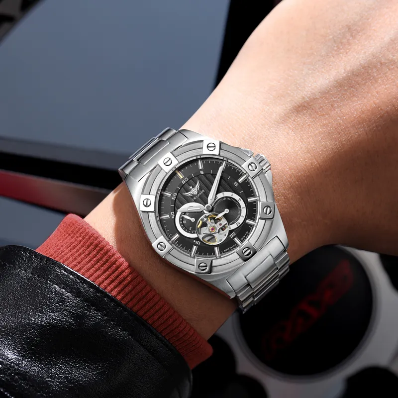 YELANG Automatic Mechanical Movement Watch Men's Watches Black Dial-8