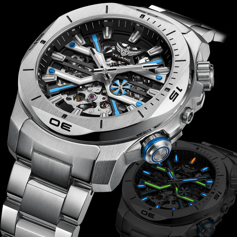 YELANG X Collection Automatic Mechanical Movement Watch Men's Watches Cut Out Dial-1