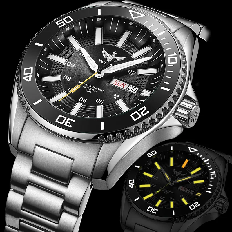 YELANG Automatic Mechanical Movement Stainless Steel Strap Watch Men's Watches Green Dial-15
