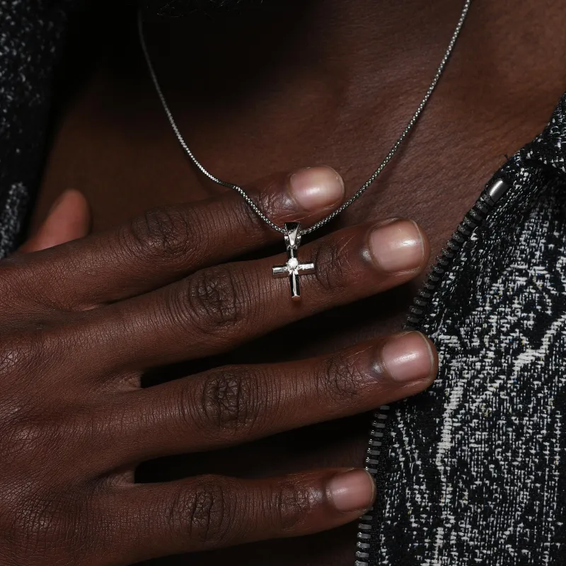 ICEGANG White Gold Plated Zircon Necklaces Unisex-3