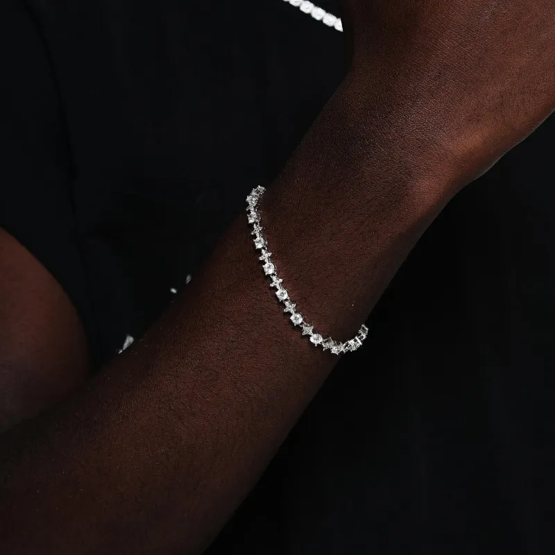 ICEGANG White Gold Plated Copper Bracelets Unisex-1