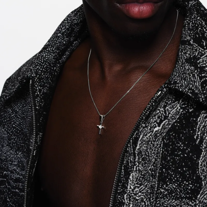 ICEGANG White Gold Plated Zircon Necklaces Unisex-4