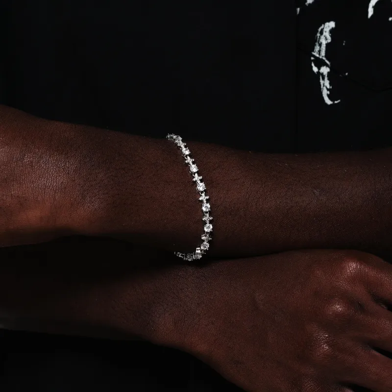 ICEGANG White Gold Plated Copper Bracelets Unisex-2