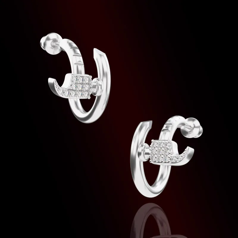 ICEGANG S925 Silver Stud Earrings Unisex-4