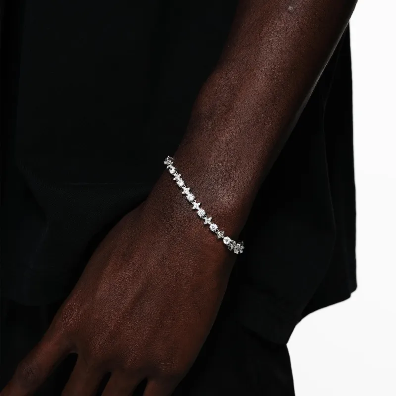 ICEGANG White Gold Plated Copper Bracelets Unisex-3