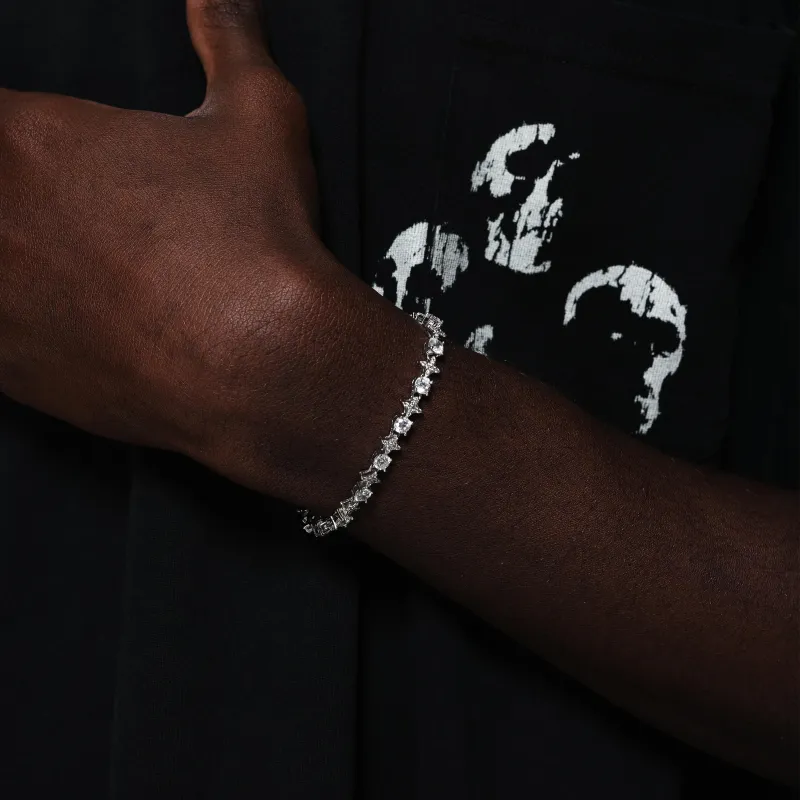 ICEGANG White Gold Plated Copper Bracelets Unisex-5