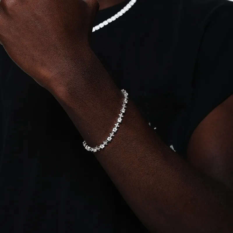 ICEGANG White Gold Plated Copper Bracelets Unisex-4