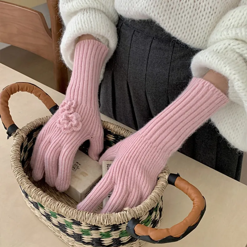 MUYKUY Acrylic Knit Gloves Women's-2