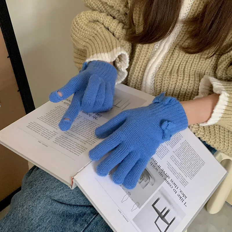 MUYKUY Acrylic Knit Gloves Women's-5