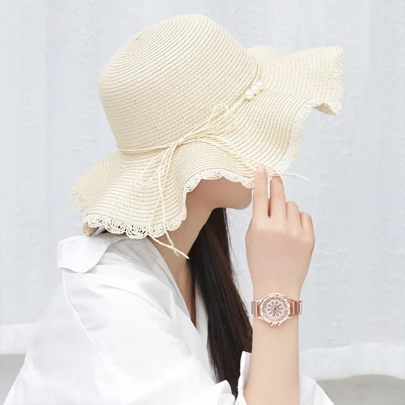 MUYKUY Straw Woven Sun Protection Hats Women's-1