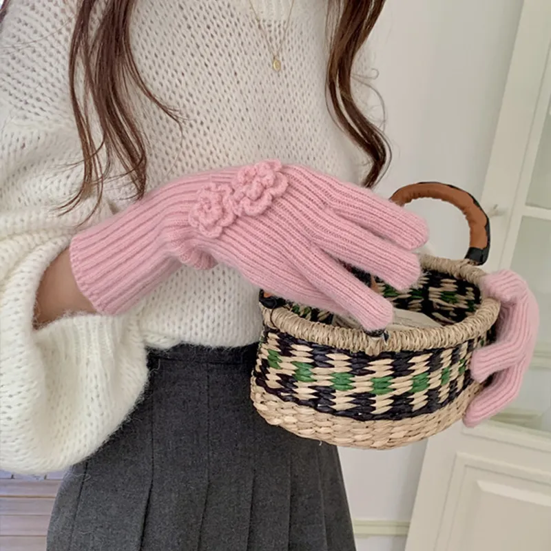 MUYKUY Acrylic Knit Gloves Women's-4
