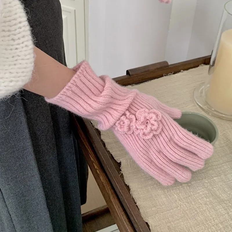 MUYKUY Acrylic Knit Gloves Women's-5