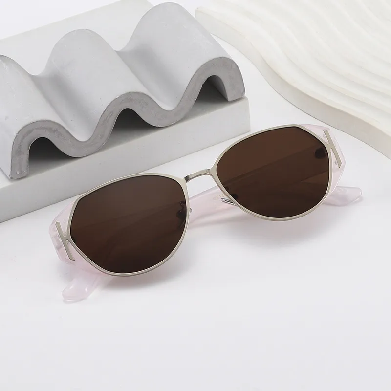 MUYKUY PC Metal Oval Sunglasses Women's-5