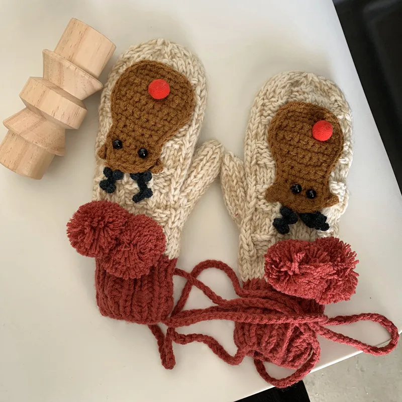 MUYKUY Cotton Knit Gloves Women's-3