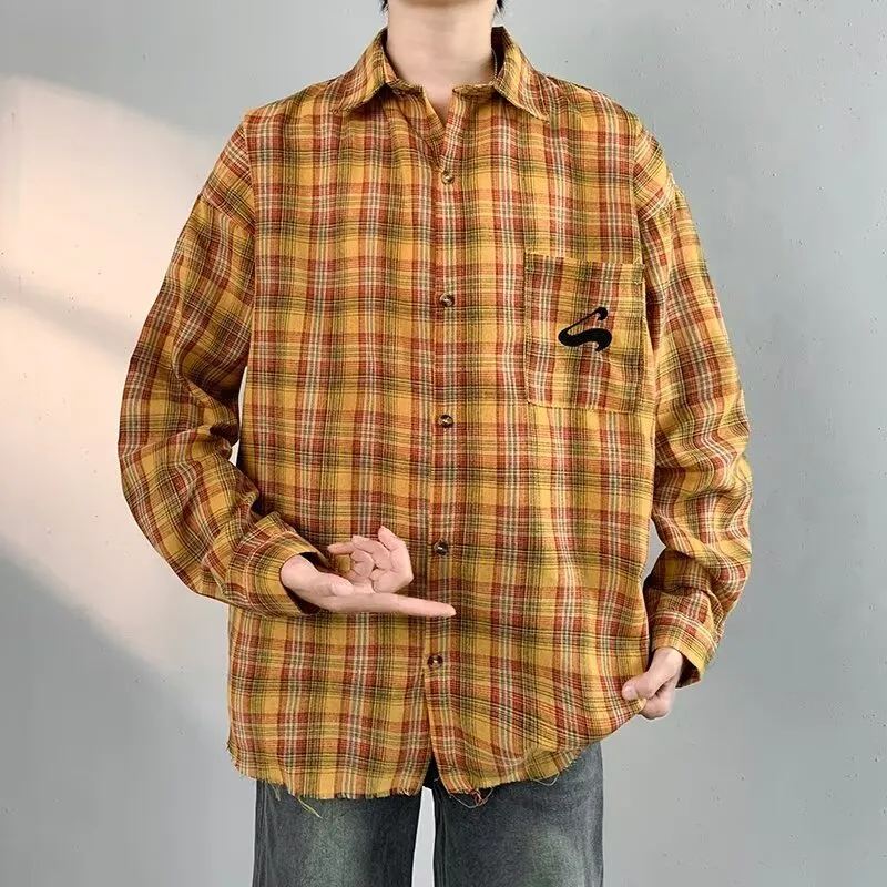 OTKSK Shirt Unisex Yellow Plaid-3