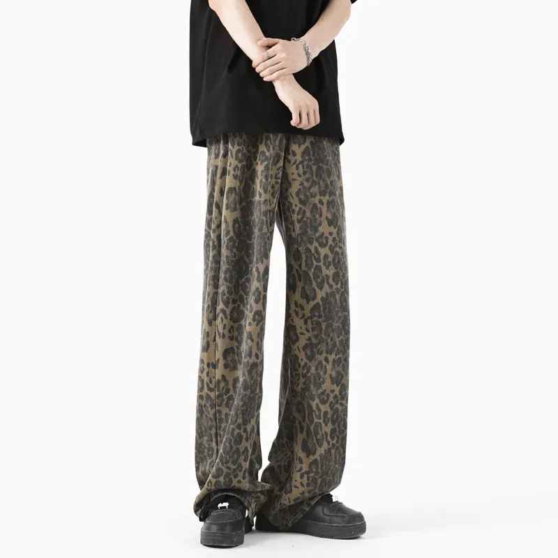 OTKSK Jeans Unisex Leopard Print-10