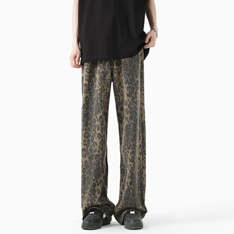 OTKSK Jeans Unisex Leopard Print-7