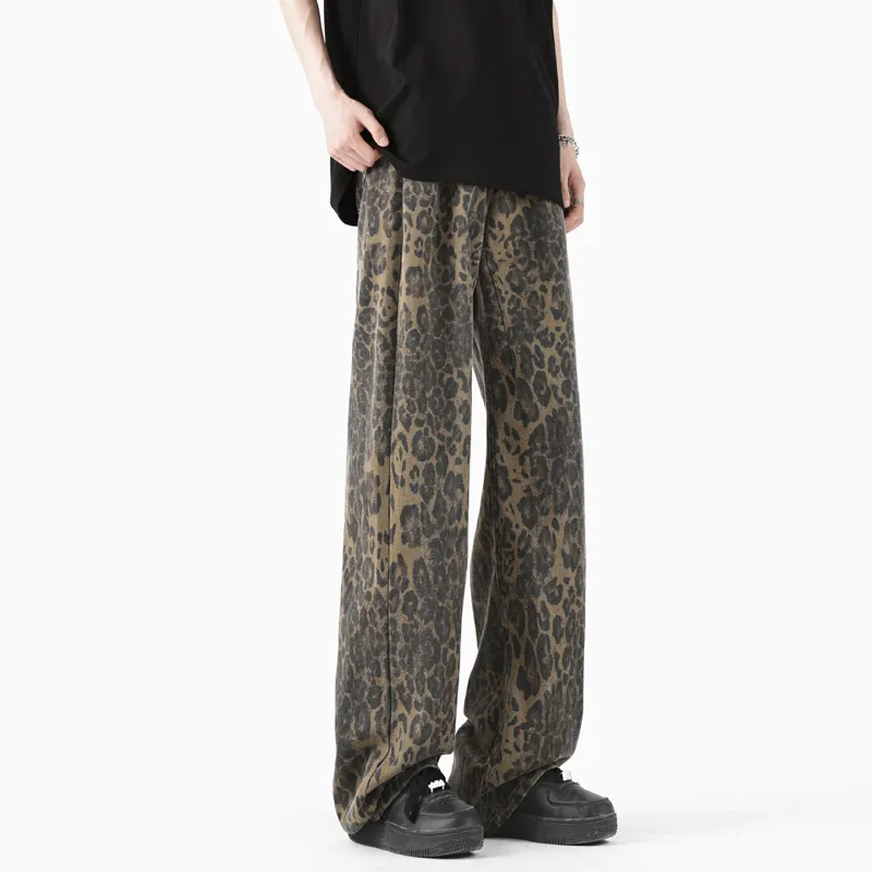 OTKSK Jeans Unisex Leopard Print-5