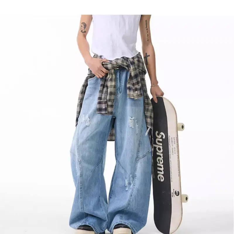 OTKSK Jeans Unisex Vintage Blue-8