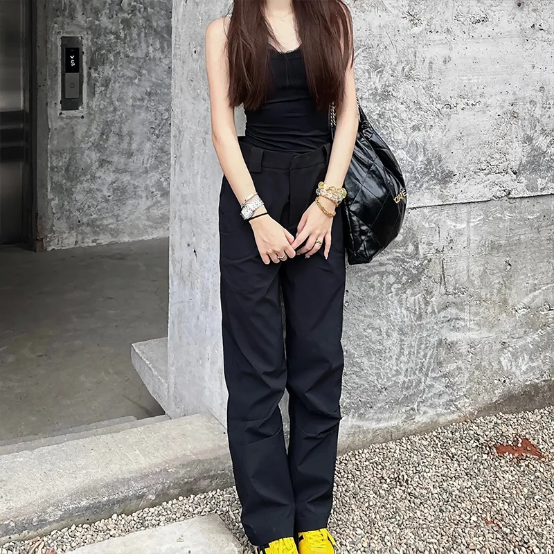 GOSNACE Casual Pants Unisex Black-4