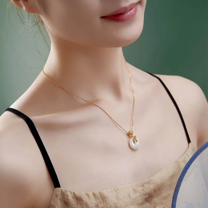 IL&CO. S925 Silver Hetian Jade Pendants Women's White Jade-2